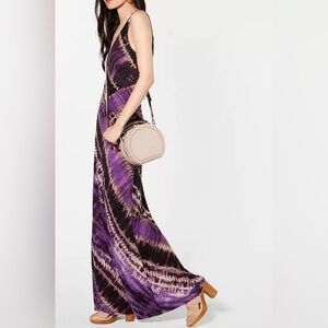 NWT INC Purple Tie-Dye Maxi Dress